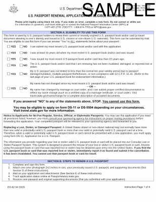 DS-82 Passport Renewal Conversion example