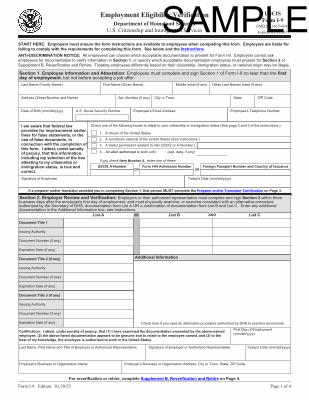 I-9 Employment Eligibility Conversion example