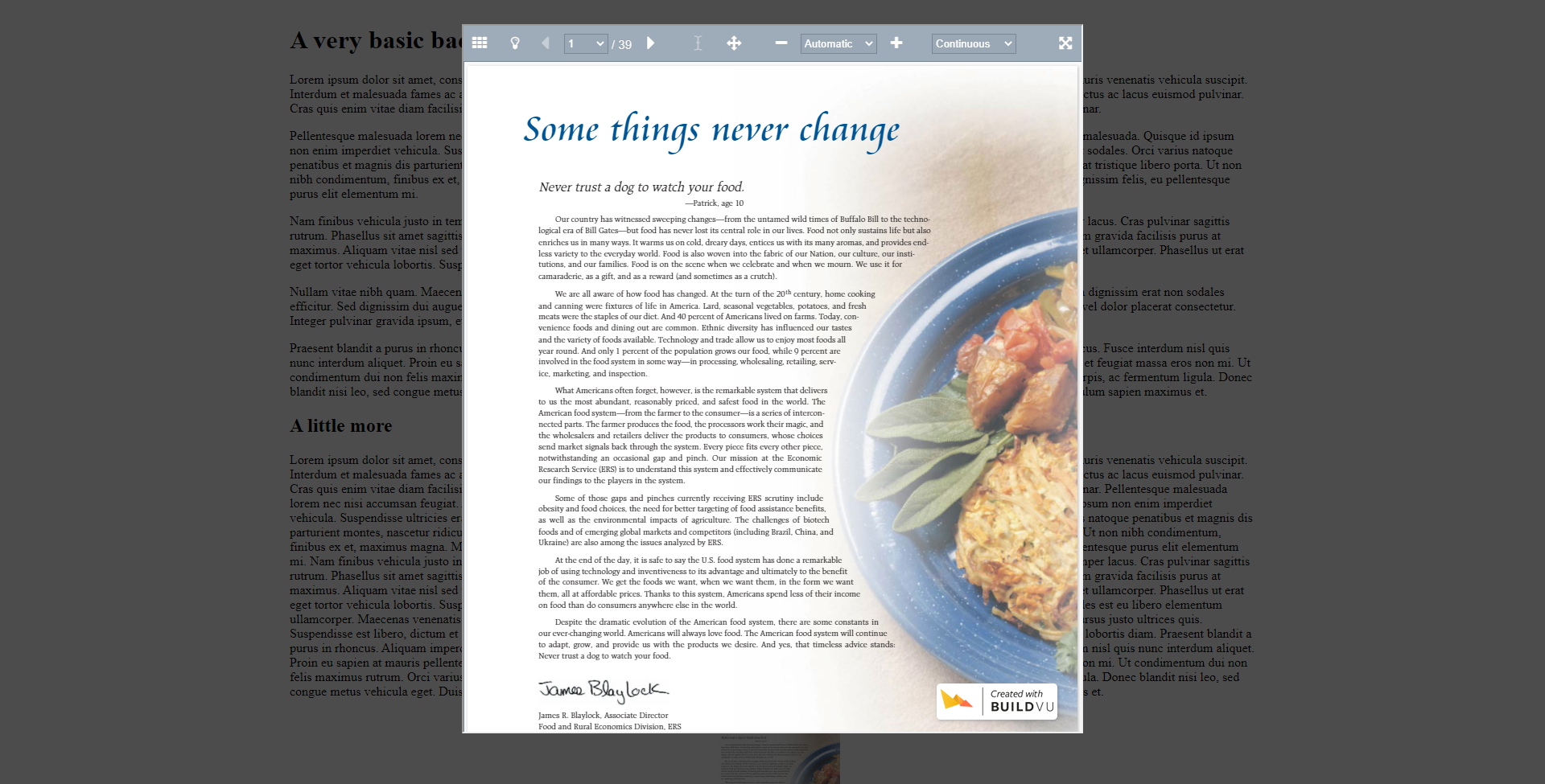An example lightbox popup